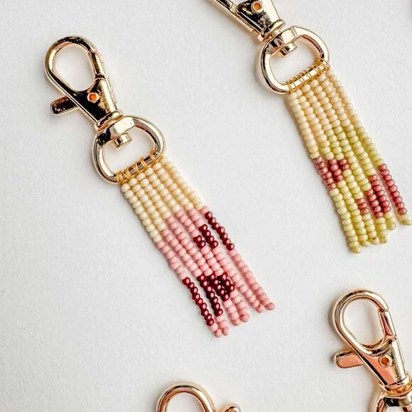 Handmade Beaded Tassel Purse Charm Keychain - Picture 2 of 10